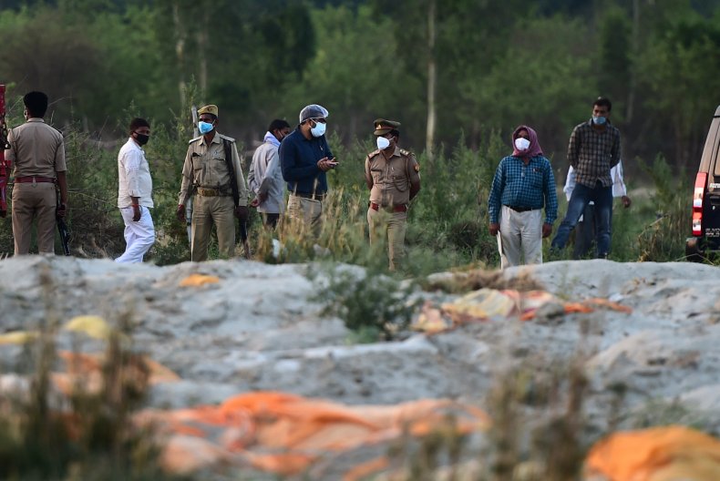 Net across Ganga to catch dead bodies