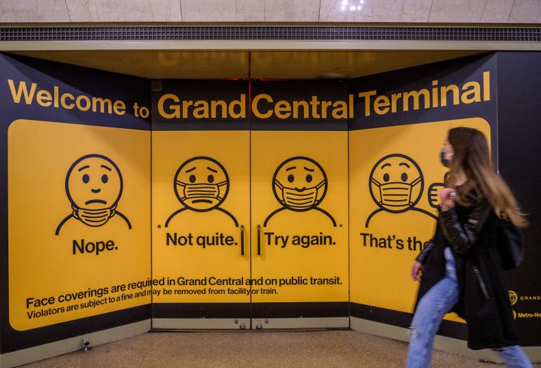 A Mask Sign at Grand Central Station
