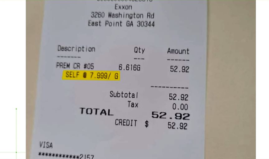 Gas Station Manager Confirms Charging $7.99 per Gallon as Seen in Viral Receipt, Denies Gouging thumbnail