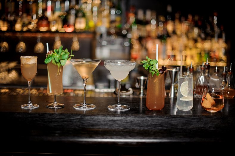 Set of classic cocktails
