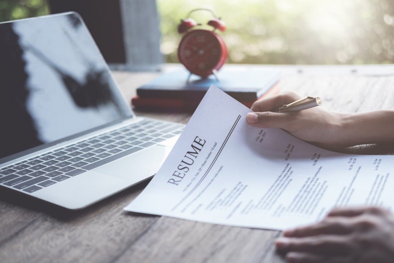 Man looking at his CV