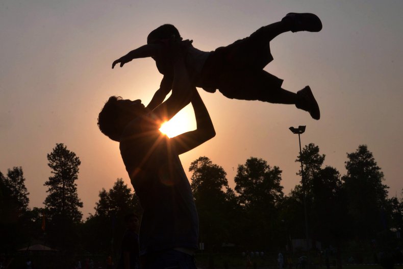 parent playing with kid