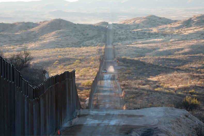 U.S.-Mexico border wall in Arizona in January