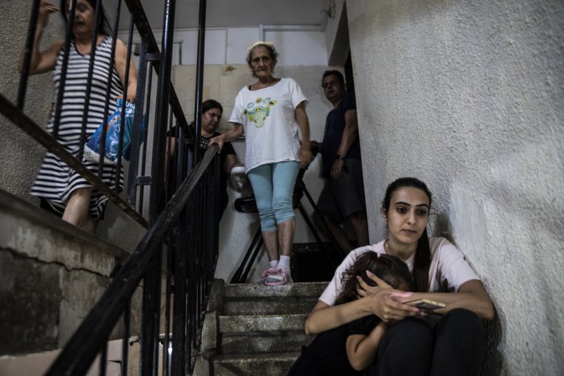 People Take Shelter During Siren Warning