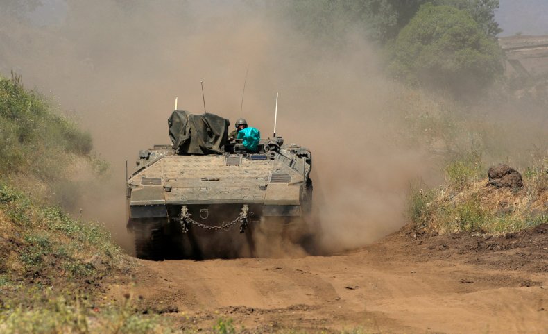 IDF tank in Golan Heights in May