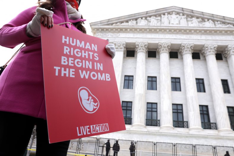 Pro-Life Activist Stands Outside the Supreme Court