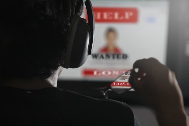 Poster of a missing child online