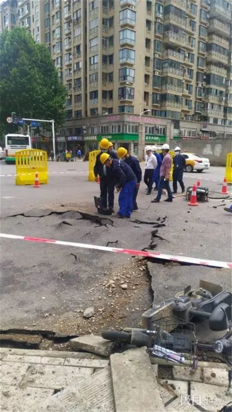 Road Erupts After Sewer Gas Explosion