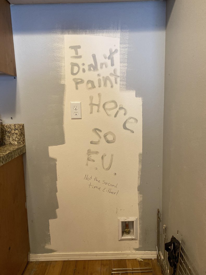 message scrawled behind Kenny Dunn's refrigerator