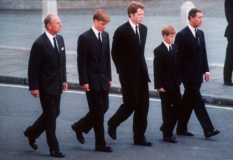Prince Harry, William at Princess Diana's Funeral