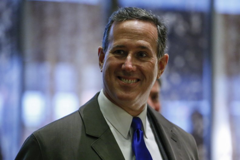 Rick Santorum Arrives to Meet Donald Trump
