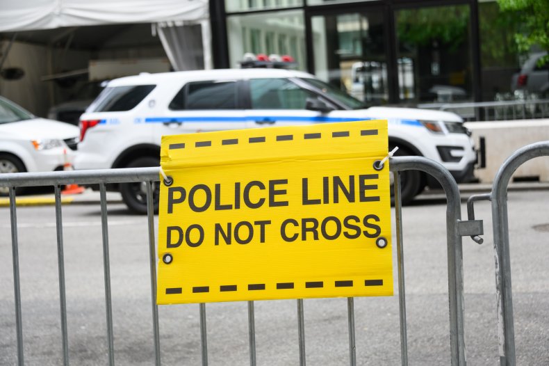 Police 'Do not cross' sign in NewYork