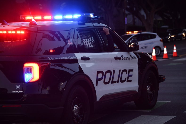 A Beverly Hills police car in California.