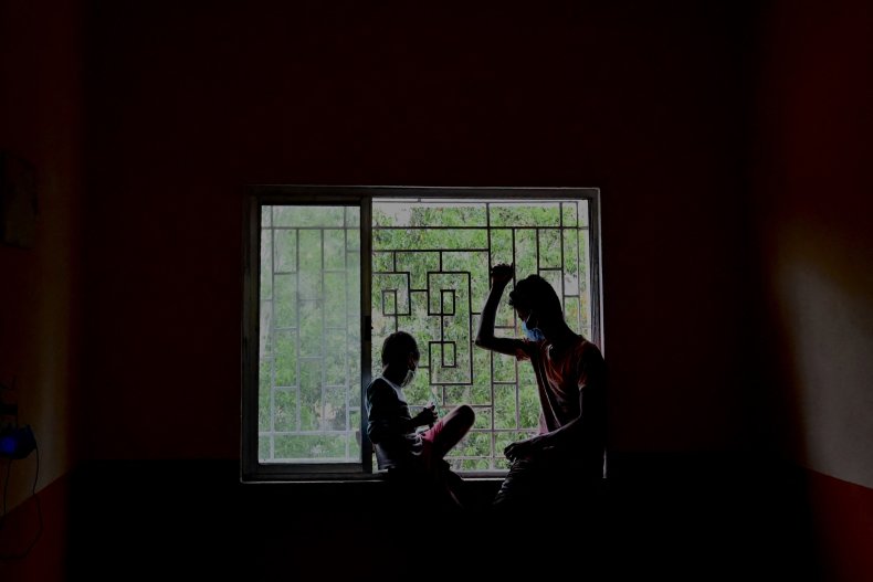 Villagers in India at Shelter Amid Cyclone
