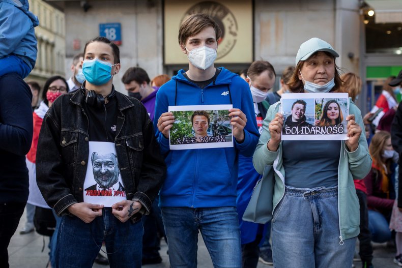 Roman Protasevich protests