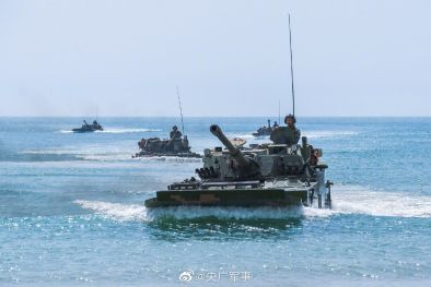 China Invasion Force In Amphibious Firing Drills China Invasion Force In Amphibious Firing Drills