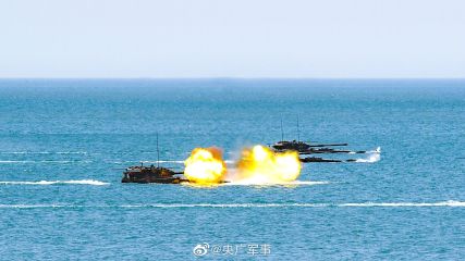China Invasion Force In Amphibious Firing Drills China Invasion Force In Amphibious Firing Drills