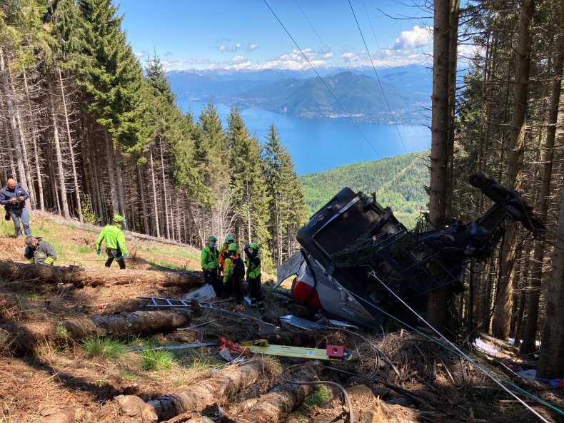 A cable car crashed in Stresa, Italy