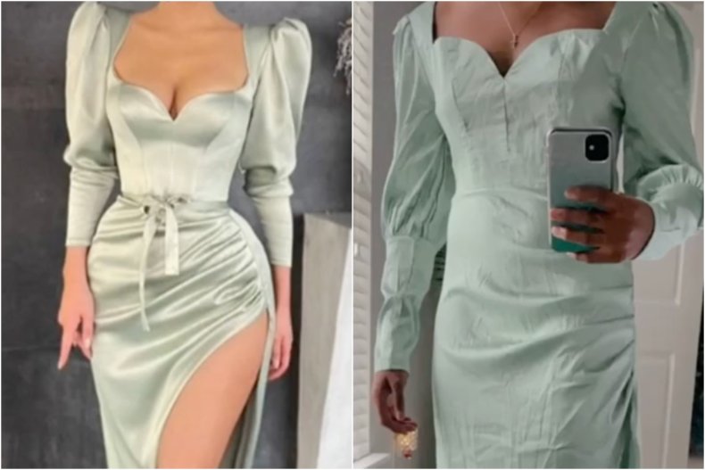 TikTok hilariously shows online dress shopping fail