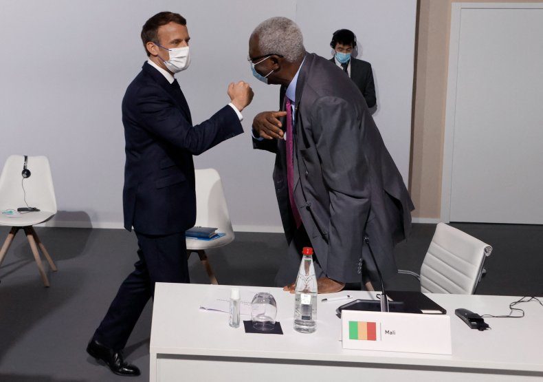 President Macron with Interim President N'Daw