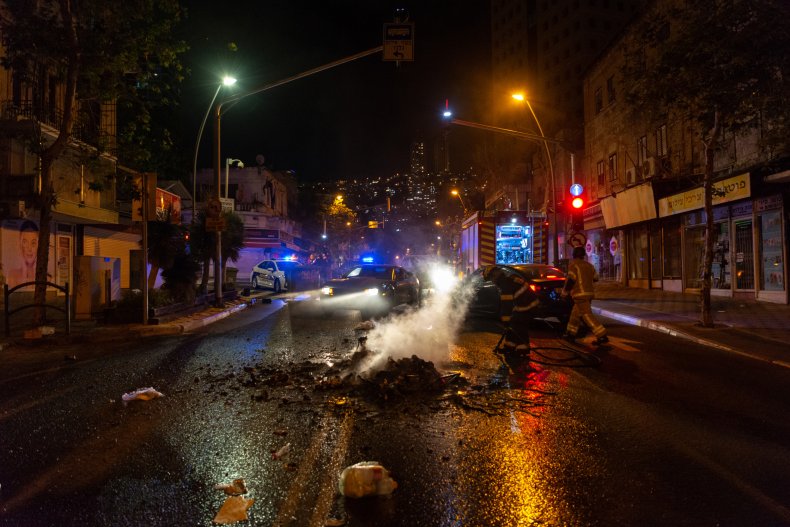 Street Destruction in Haifa Israel