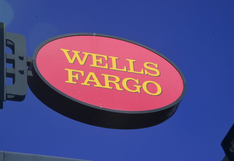 A Wells Fargo bank sign in California.