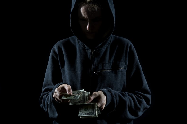 Thief counting cash
