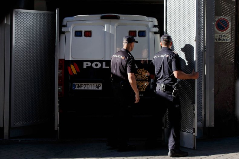 police officers opening security gates