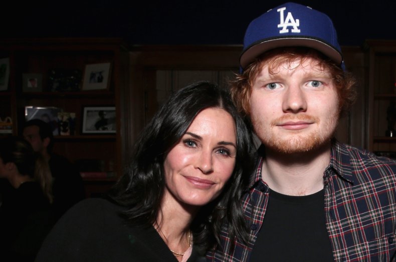 Courteney Cox and Ed Sheeran