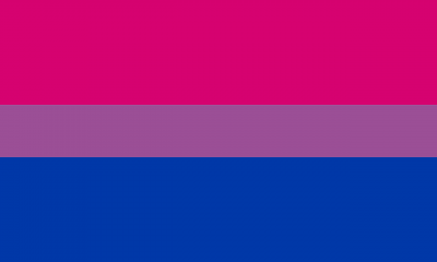 The bisexual pride flag. 