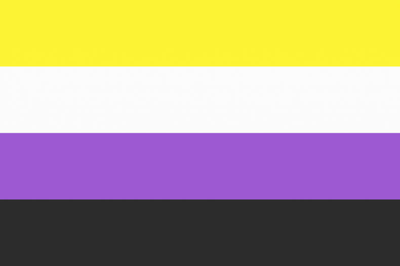 A non-binary pride flag. 