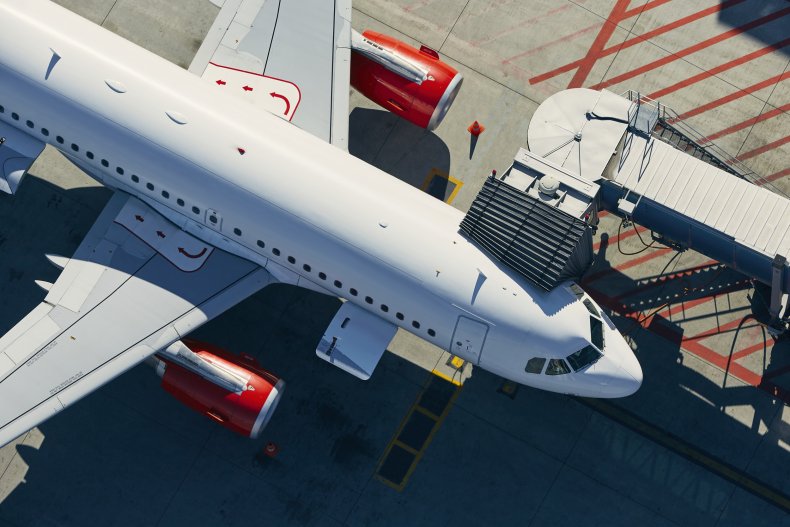 Aerial view of an airplane