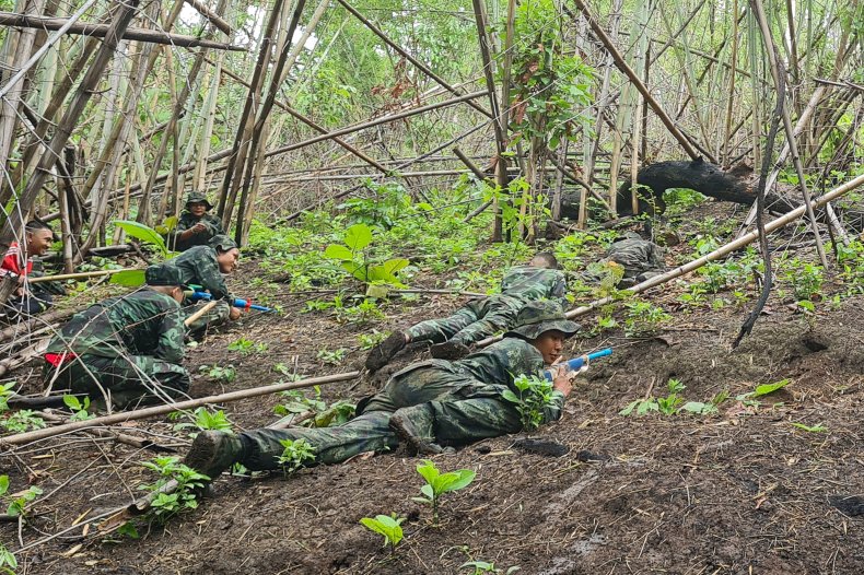 Karen, State, rebels, train, for, conflict, Myanmar