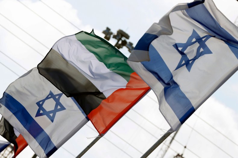Israel, United Arab Emirates Flags