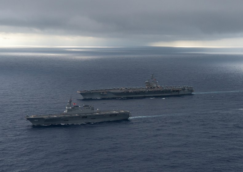 U.S. and Japan Carrier Drills In Pacific