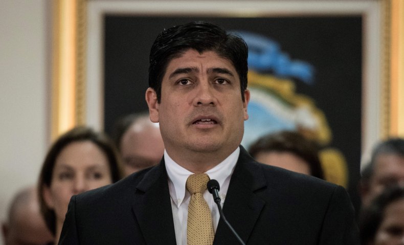 Costa Rican President at Press Conference 2020