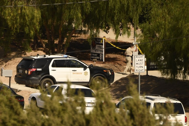 LA County Sheriff Outside Fire Station 81