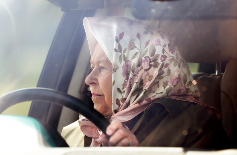 Queen Elizabeth II Driving Herself