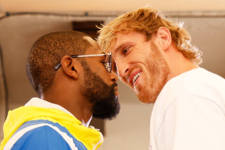 Floyd Mayweather and Logan Paul face-off 