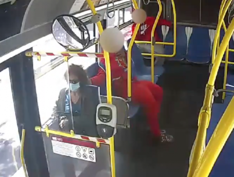 San Francisco bus hair set on fire