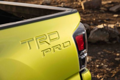 2022 Toyota Tacoma TRD Pro badging stamped 2022 Toyota Tacoma TRD Pro badging stamped
