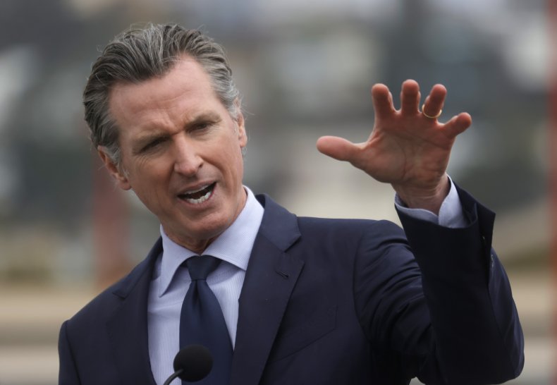 Gavin Newsom Speaks at a News Conference