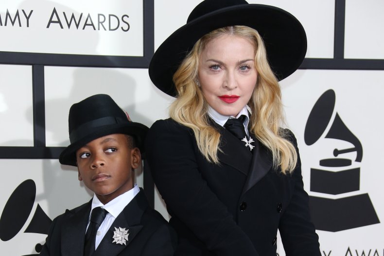 Madonna and her son David Banda