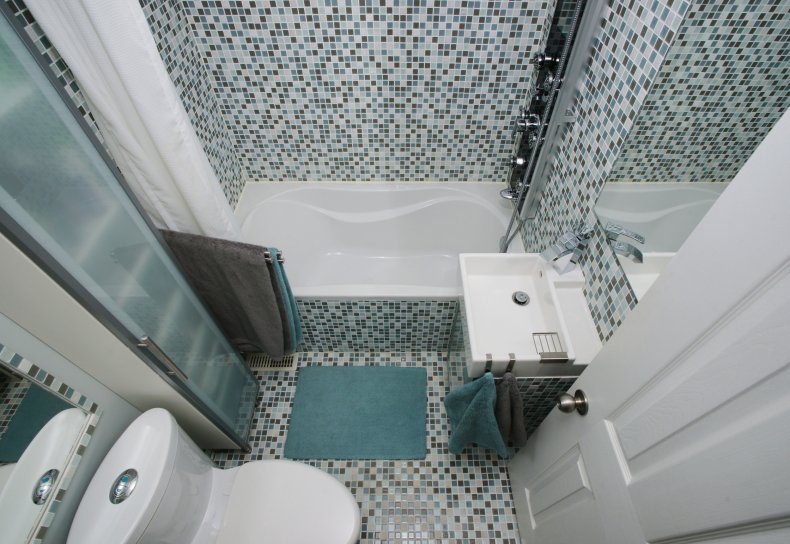 Stock image of a small bathroom