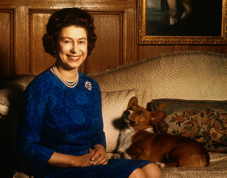 Queen Elizabeth II and Corgi at Sandringham