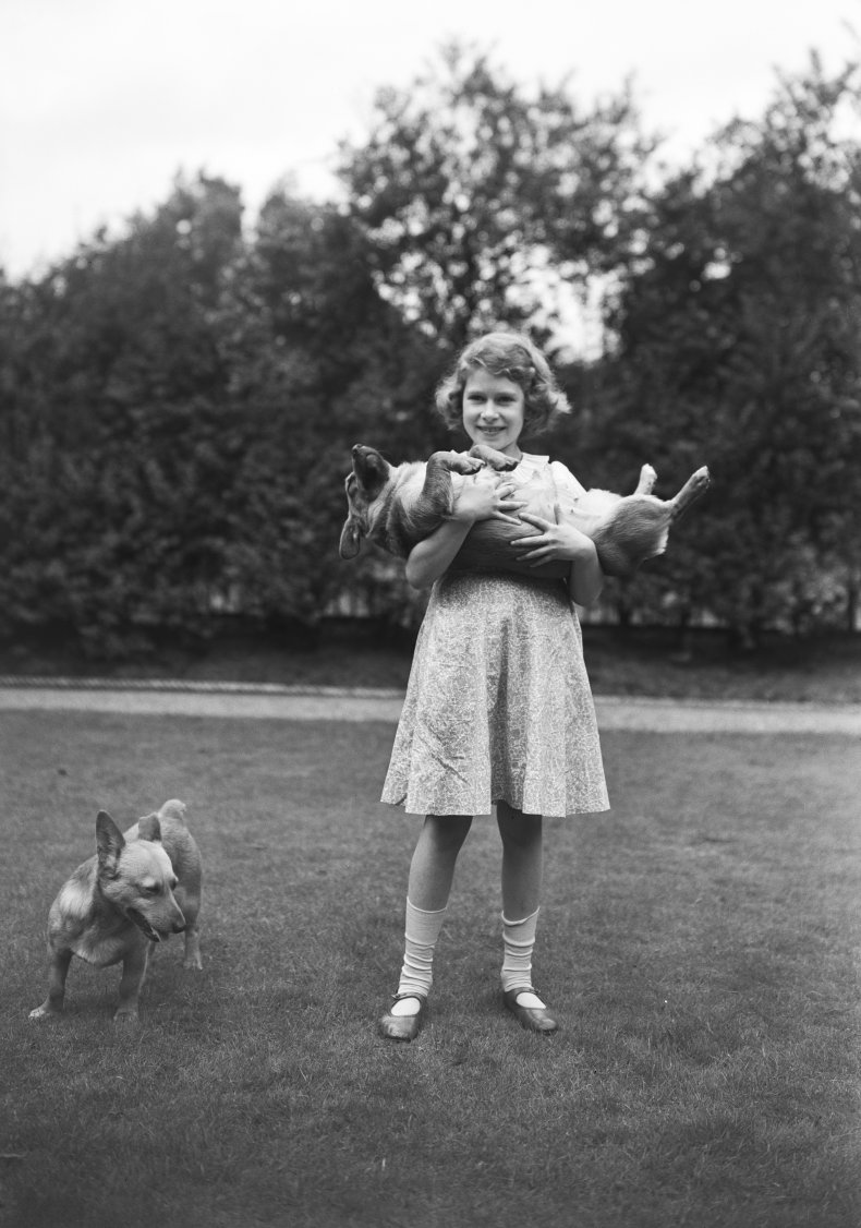 Princess Elizabeth Holds Corgi
