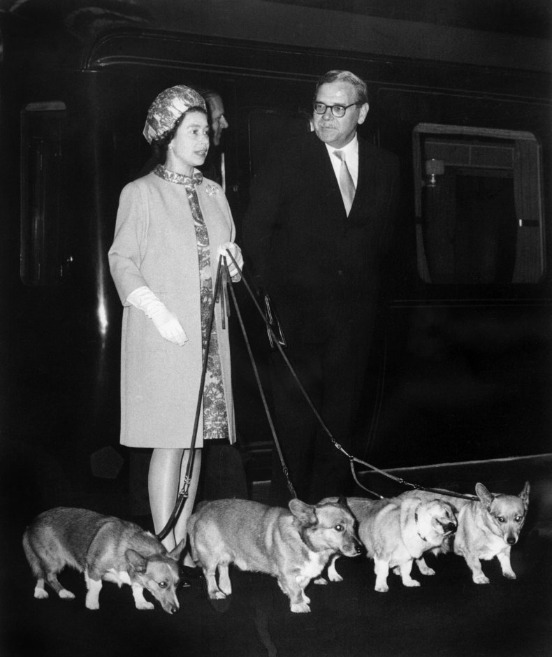 Queen Elizabeth and Corgis Meet Apollo Astronauts