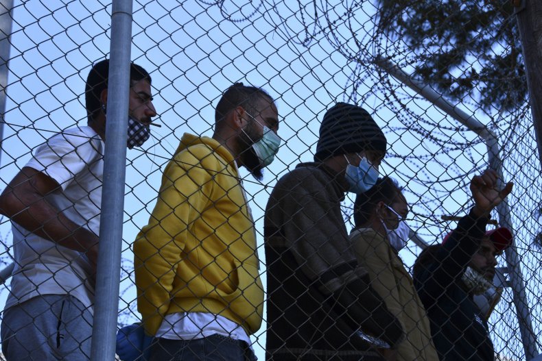 Migrants in a Refugee Camp in Greece