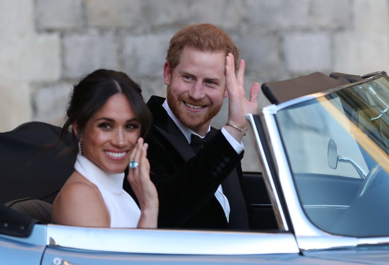 Meghan Markle wearing Princess Diana's Aquamarine Ring