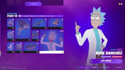 A Rick and Morty page in Fortnite A Rick and Morty page in Fortnite